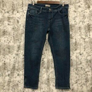 OP Ocean Pacific Blue Ankle Zip Skinny Stretch Capri Jeans W32